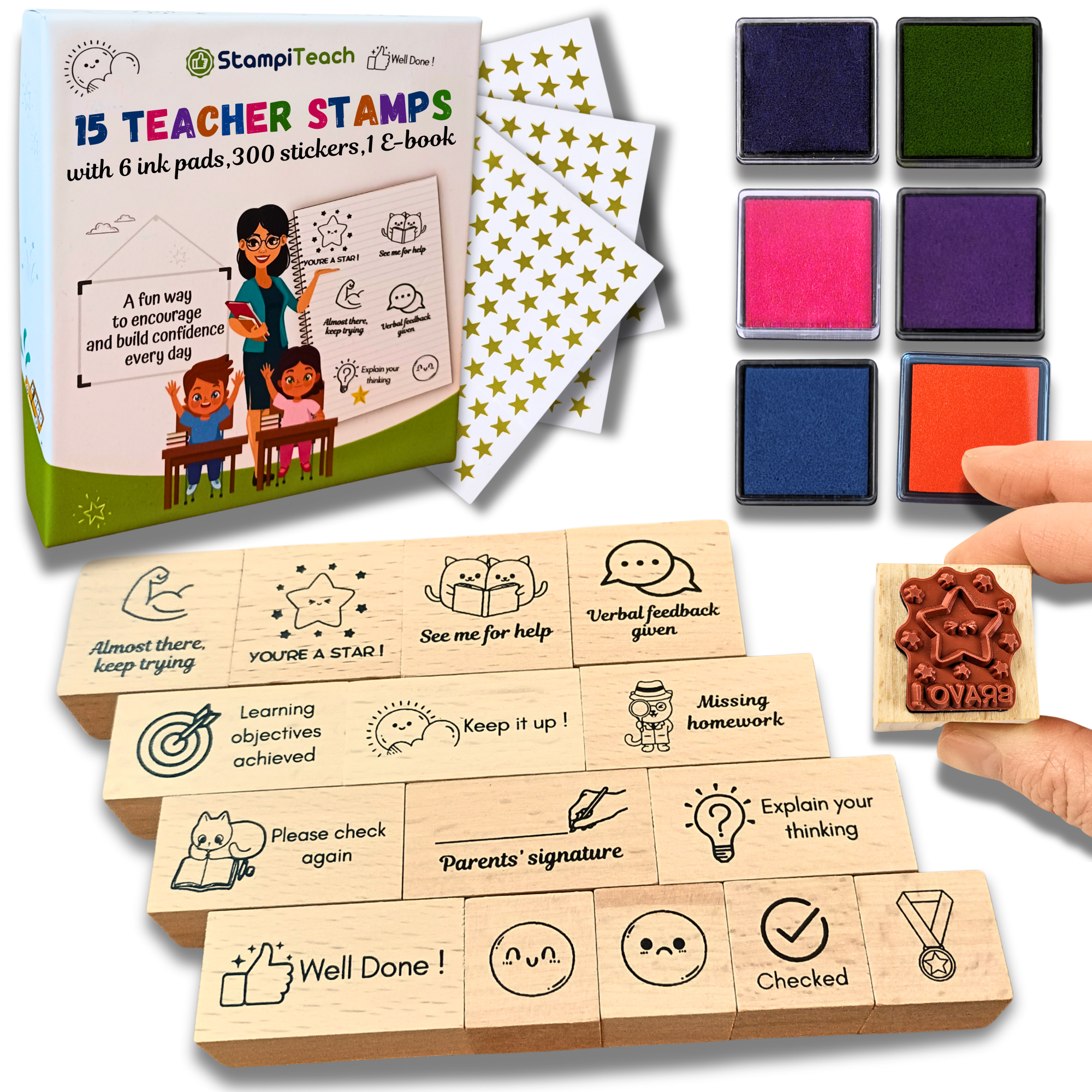 teacher stamps for grading and motivation, classroom essentials, teacher gift